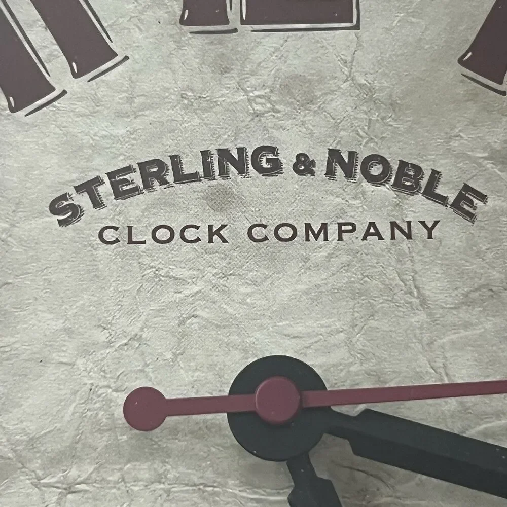 Vintage Sterling &Noble Clock Company Maroon Standard Rustic #2,055,757 MFG. #9